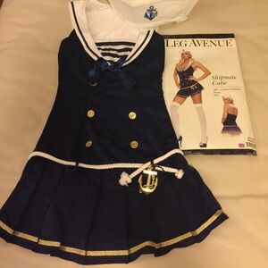 Leg Avenue Navy and Gold Sailor Mini Dress